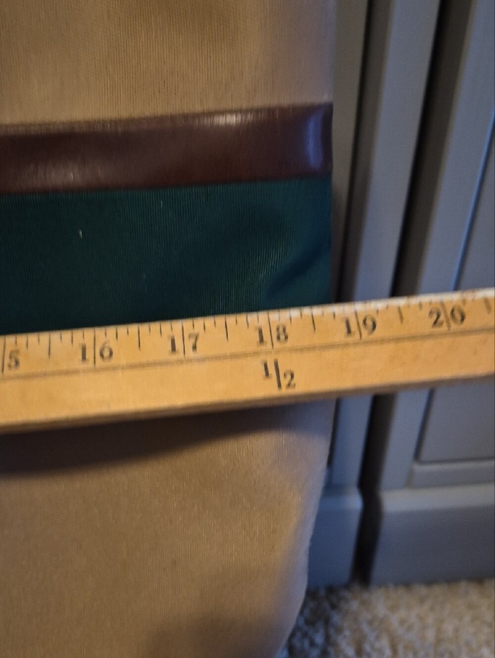 Vintage Dooney & Bourke Small Brooklawn Tote Tan Green Stripe - Picture 13 of 15